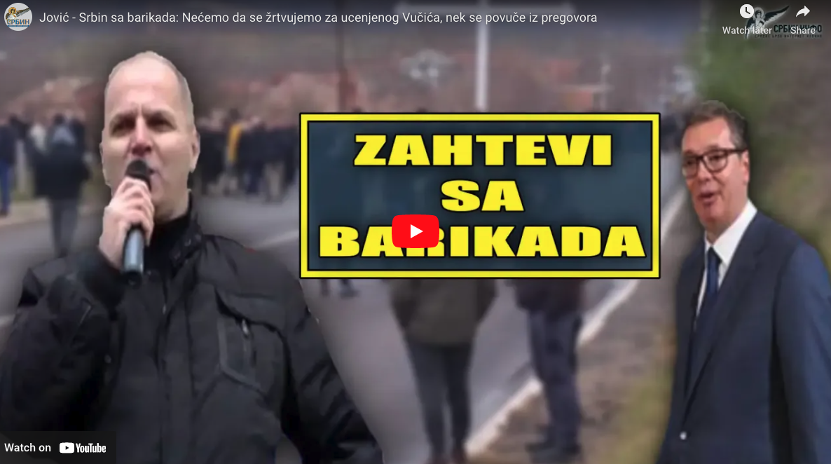 Јовић – Србин са барикада: Нећемо да се жртвујемо за уцењеног Вучића, нек се повуче из преговора