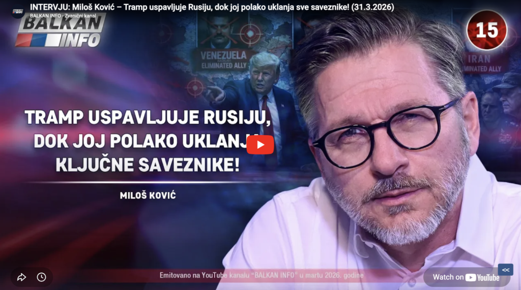 Милош Ковић: Трамп успављује Русију, док јој полако уклања све савезнике!